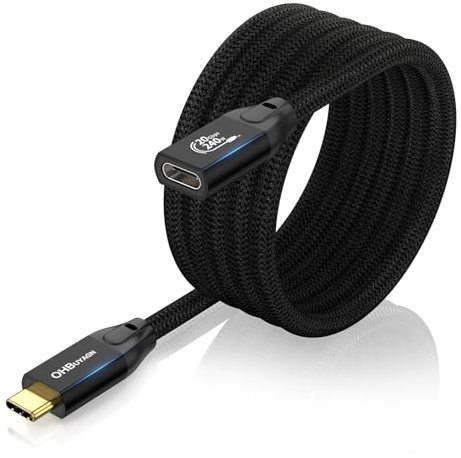 USB-C Verlängerung 2m, 20Gbps Datenkabel USB 3.2 Gen2x2, 240W PD 3.1 Schnellladung, 4K@60Hz Video, Kompatibel mit S22/S21/S20, MacBook Pro, iPad