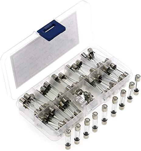 JCAKES 72pcs 6x30mm Sicherungsverzögerungsverzögerungs-Kit Fast-Blow-Glassicherungen 0. 5a 1a 2a 3a 5a 10a 15a 20a 30a Amp Schnellblas -Autoglasrohr -Sicherungen Set Set