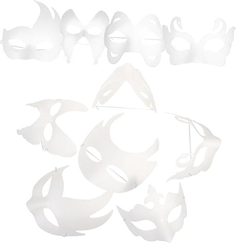 ibasenice 12stücke Weiße Papiermasken Unbemalte Masken Zum Basteln Für Karneval Halloween Und Kreative Partys Für Gruppenaktivitäten Und Rollenspiele Verschiedene Designs