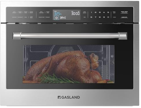 Gasland 24 Inch Built in microwave oven, Microwave and Convection Oven Combination, 1000W, 11 Levels, Sensor Cook, Touch Control, LCD Display, 1.6 Cu. Ft, Stainless Steel
