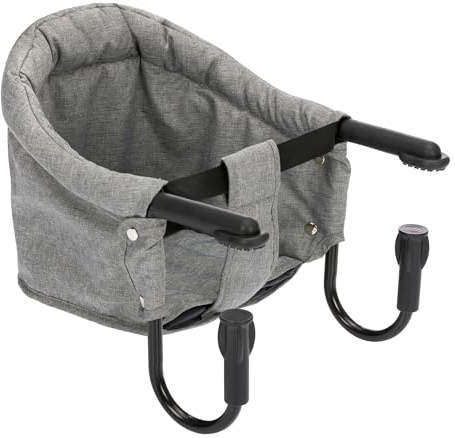 babycab Tischsitz Flexi melange grau - 45(L) x 36(B) x 30(H) cm - ab 6 Monaten, max. 15 kg - klappbare Schraubfixierung - einstellbarer Hüftgurt mit Schnalle - anpassbare Schultergurte