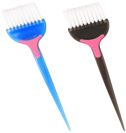 2 Stück Professionelle Haarfärbepinsel, DIY-Haarfärbepinsel, Friseur-Haarfärbepinsel, Haarfärbe-Pflegepinsel, Haarfärbekit für Highlights, Färbepinsel für Ansatz-Nachbesserungen (Schwarz, Blau)