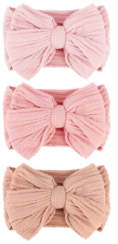 AQOKKA Baby Bows Headbands Nylon Baby Girl Headbands Soft Handmade Hairbands Toddler Hair Accessories for Girls Baby Newborn Infant Kids
