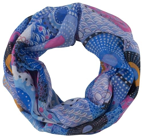 fashionchimp Damen-Loop mit Kreis-Muster, Psychedelic-Print, Schlauchschal, Sommer-Schal für Damen