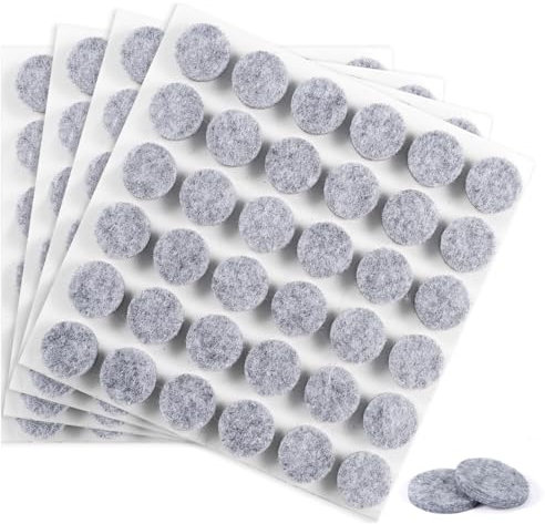 moinkerin 144 Pcs Chair Pads Floor Protectors Ø15mm Felt Pads for Furniture Feet 5mm Thick Self-Adhesive Furniture Pads Anti-Scratch & Noise Reduction Gray
