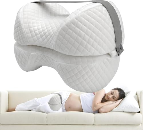 Seitenschläferkissen zwischen den Beinen – Beinkissen zum , Reißverschluss, Kniestützkissen, Zwischen dem Kniekissen mit waschbar für Stuhl, Auto, Sofa, Flugzeug