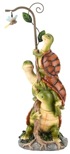 Lampe Solaire Tortue pour Extérieur et Jardin - Figurine en Résine LED avec Décoration de Jardin Légère Imperméable