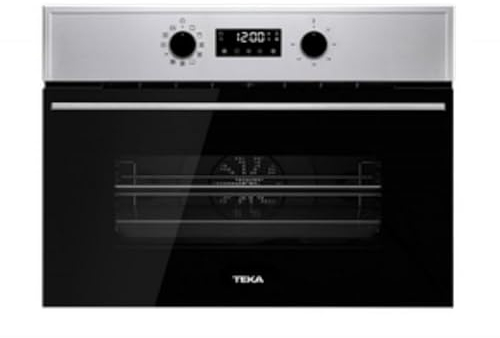 TEKA HSC 644 C - Horno Compacto Multifunción de 45 cm, SurroundTemp + Microondas, 11 Funciones de Cocinado, Sistema de Limpieza HydroClean ECO, Touch Control LED, 3 Cristales, Color Acero Inoxidable