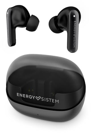 Energy Sistem Serenity ANC – Auriculares True Wireless con cancelación de Ruido (4 micrófonos, Bluetooth 5.4, plástico Reciclado, 25 Horas de batería, Certificado IPX4) (Negro)