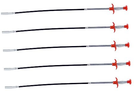 jojofuny 5pcs Hg Drain Unblocker Drain Clean Claw Hose Cleaner Sticks Flexible Grabber Tools for Kitchen Bathroom