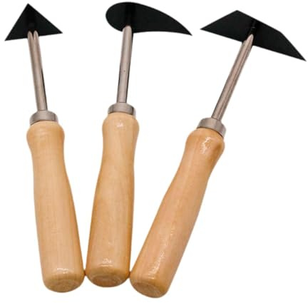 Colcolo 3 Pieces Pottery Trimming Tool Clay Modeling Knife Kit DIY Projects Handmade Wood Handle Pottery Carving Knife for Beginner