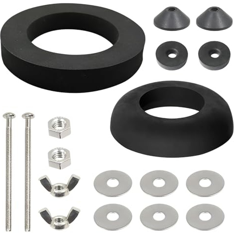 Close Coupled Toilet Cistern Kit 1 Pair Toilet Cistern Seal,Toilet Repair Replacement Kit,Stainless Steel,M6 Bolts Through 2-Inch,3-Inch Sealing Rings,Suitable for Repairing Toilet Tanks