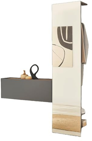 Furn.Design Garderobe Set 2-teilig in grau matt und Wotan Eiche Garderobenkombination 150 x 200 cm, Center