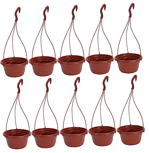 INOOMP Macetas Colgantes de Plástico para Decoración Verano Estructura Práctica y Estilo Simple para Jardín y Patio, Juego de 10 Sets para Plantas Pequeñas y Suculentas