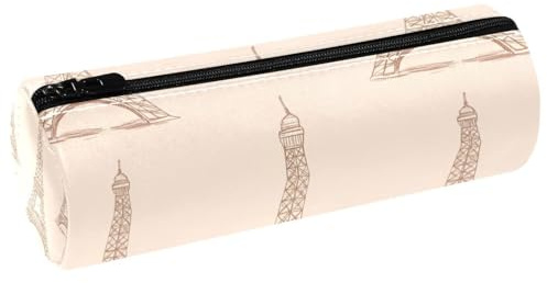 VAPOKF Trousse à crayons en cuir avec motif Tour de Paris - Pour ranger des stylos, des pièces de monnaie, des cosmétiques, des cosmétiques, des fournitures de bureau ou des étudiants
