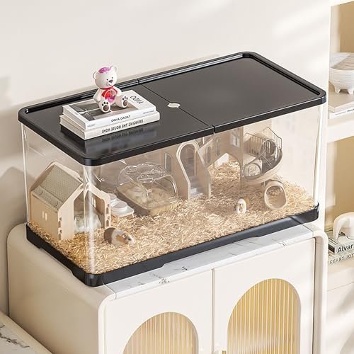 Hamsterkäfig,Acryl-Hamsterkäfig,Kleintierlebensräume,Hamsterhaus, Verbundenes Haustierhabitat Im Gartenstil Für Hamster, Nager, Mäuse(Small)