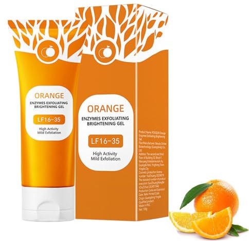 Gel esfoliante arancione naturale, gel esfoliante arancione, peeling profondo con enzimi, gel esfoliante per il corpo del viso, pulizia dei pori, umidità (1 pezzo, 100 ml)