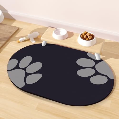 METEOROCK Tappetino Assorbente Ciotole Gatto, 51x30,5CM Tappetino Sottociotola per Cani Facile da Pulire per Cani e Gatti, Evita la Fuoriuscita di Acqua o Cibo, Adatto per Cucina, Soggiorno, Giardino