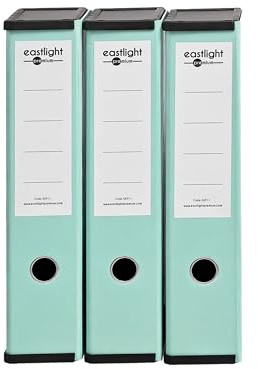 Box File Laminated Foolscap, Pastel Green, 75mm Spine | Lockspring, Ring Pull & Catch, Assorted Box of 3