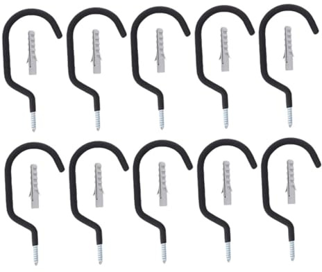 Toyvian 10pcs Heavy Duty Metal Bicycle Wall Hooks for Indoor Storage Iron Bike Hangers for Garage and Home Wear-Resistant Pedal Wall Mount Utility Hooks