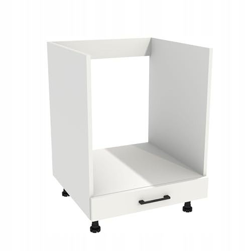 Laclar Capri Unterschrank für Backofen 53x60x72 cm – moderner Küchenschrank für Einbaugeräte | Front Weiß Matt, Korpus Weiß | Soft-Close Scharniere, Designküche, modular, leise Türen, pflegeleicht