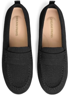 DREAM PAIRS Mocassin Femme Legers Confortables | Loafer Tricote a Enfiler, Chaussures Plates Decontractees pour Travail, Marche et Usage Quotidien