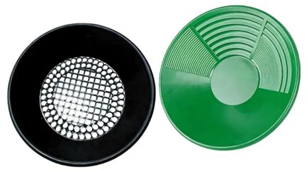 BaotyJie 2 piezas de bateas para oro con, de prospección de oro, batea de malla para lecho rocoso expuesto, Verde Y Negro