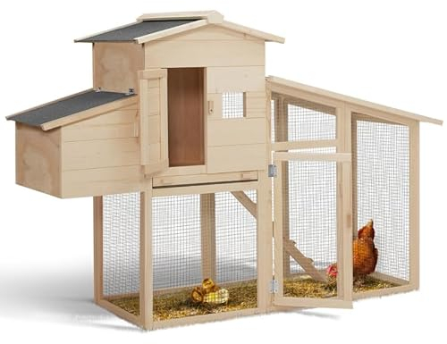 IDMarket Hühnerstall mit Legenest, aus Holz