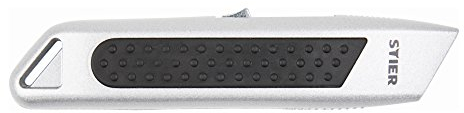 Cutter de sécurité STIER, rétractation automatique de la lame, couteau à moquette, couteau à carton, boîtier métallique, pour couper le carton, la moquette et le PVC