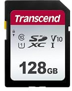 Transcend 128GB SDC300S SD UHS-I SDXC Speicherkarte, 100 MB/s, U1, V10, C10 | Kompatibel mit DSLR-Kameras, Digitalkameras, Wildkameras und Camcordern.