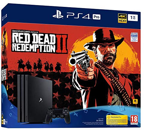 Playstation, PS4 Pro 1 To G noir + Red Dead Redemption 2 - Standard Edition
