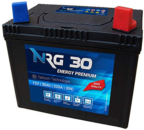 NRG Rasentraktor Batterie 12V 30Ah Aufsitzmäher Rasenmäher Plus Pol Rechts