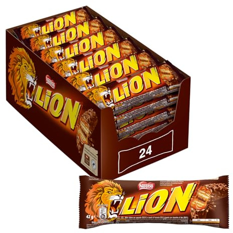 LION Wafer con Caramello e Cereali ricoperto di Cioccolato al Latte, 24 Snack da 42g (1,008kg)