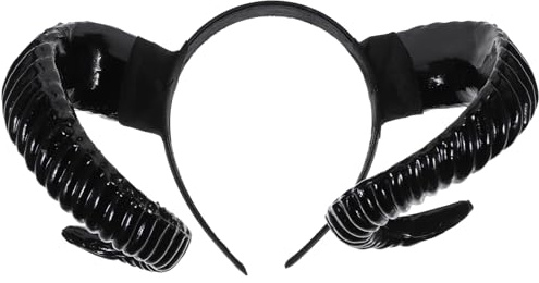 STOBOK Bandeau en corne de mouton diable et cornes de démon pour Halloween, costume de cosplay, accessoires photo (noir)