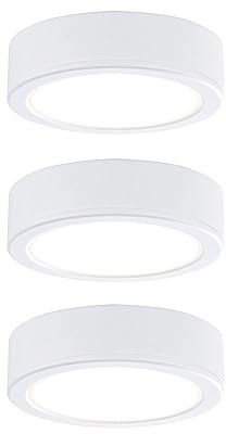 Paulmann 99989 kit éclairage de meubles LED Leaf rond incl. 3x3,5 watts éclairage de placard Blanc plastique 2700 K, Centre