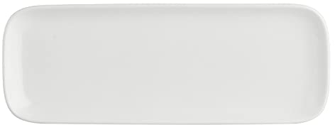 THUN La Porcelana Blanca - Juego de 4 Platos rectangulares 30 x 11 x 2,1 cm Esencial New Age