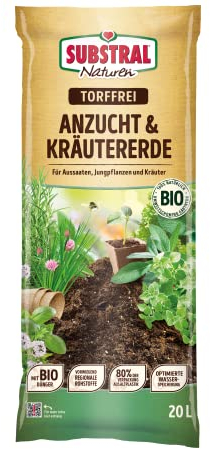 Substral Naturen Anzucht & Kräuter Erde Bio & torffrei 20l, für Aussaaten, Stecklinge und Kräuter, vorgedüngt