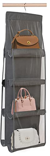DQZSY Handbag Hanging Organizer (8 Pocket), Hanging Purse Organizer Handbag Storage Hanger Oxford Cloth Dust Proof Storage Holder Bag Wardrobe Closet Space Saving Organizers System,Washable