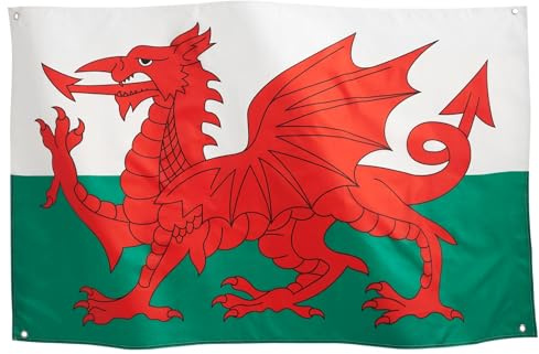 Runesol Drapeau Pays De Galles 3x5, 91x152 Cm, Bannière Du Dragon Gallois, Saint David, Œillet En Laiton A Chaque Coin, Rugby, Drapeaux Haut De Gamme, Six Nations, St David's Day