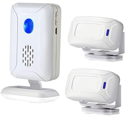 Sensore di movimento PIR senza fili Home Store Buzzer di benvenuto Campanello di allarme di sicurezza per cassetta postale aziendale Avviso ingresso porta anteriore (2 sensori e 1 campanello)