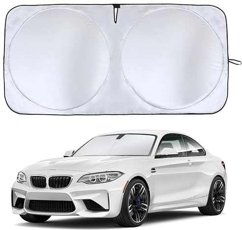 EcoNour Car Windshield Sunshade | Full-Size Heat & UV Blocking Protection | Foldable Sun Shade for Standard Windshields | Keeps Vehicle Interior Cool | Durable & Easy to Store- Small