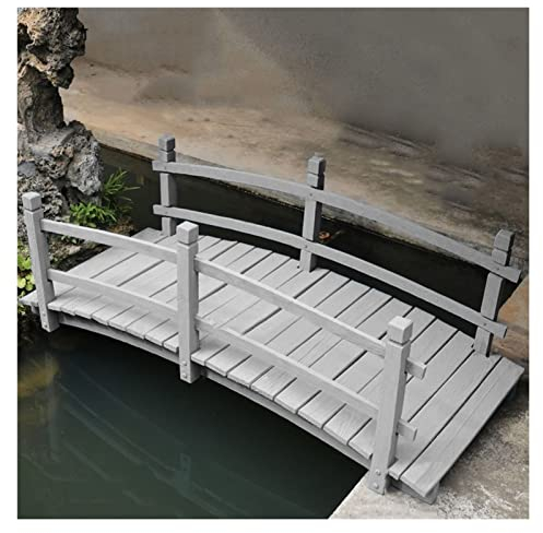 Holzbrücke Gartenbrücke Teichbrücke Hölzernes Sicher Dekorative Teichbrücke Für Den Außenbereich, Rustikale Garten Fuß Brücke, Mit Sicherheitsseitenschienen, Villa Bäche Gehweg Verwenden ( Color : Col