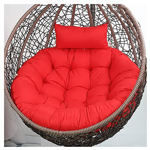 IMYOGI Nur Eiersesselkissen, Schaukel-Hängekorb-Sitzkissen, buntes Hängesessel-Kissen, Dickes Kissen für Eiersessel, Rattan-Schaukelsessel, Hängekorb-Stuhlkissen (Größe: 125 cm, Farbe: Rot)