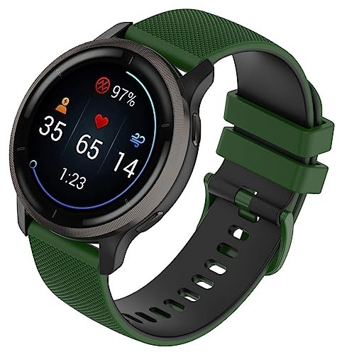 FunBand kompatibel mit Suunto 9 Peak/9 Peak Pro/5 Peak, 22mm Quickfit weiches Textur Silikon Ersatzarmband ist für Garmin Venu 2/Garmin Vivoactive 4/Garmin Fenix 5 Smart Watch