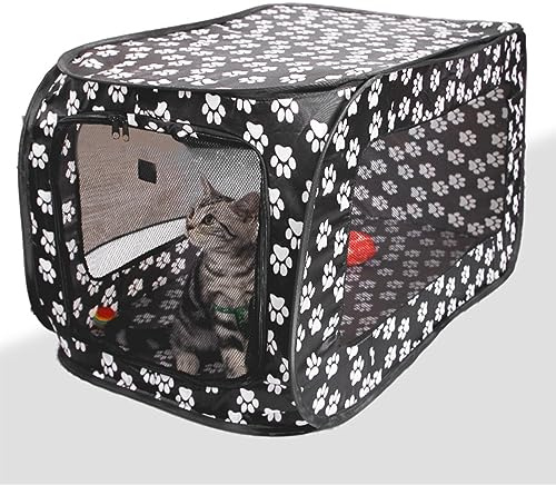 Zerodis Tragbarer Haustier-Laufstall, Faltbares Hundezelt, Hundebox, Rechteckig, Großer Raum, Atmungsaktiv, Tragbar, Autositz, Hundehütte für Haustiere