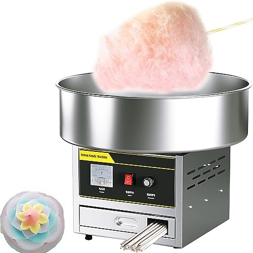 Commercial Cotton Candy Machine, Electric Cotton Candy Maker, Candy Floss Maker, Adjustable Temperature, Simple Operation, Quick Sugar, for Fun Party Cooking Snacks