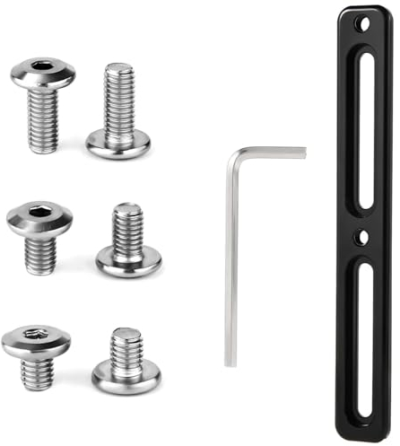 Adapter für Fahrrad Flaschenhalter, mit 6 Schrauben und 1 Schraubendreher Verstellbar 2-Schlitze Fahrradflaschenhalterung Adapter Fahrrad Flaschenhalter Montagebasis Zubehör