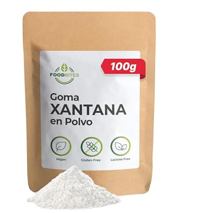 Food Bites Gomme de Xanthane en Poudre 100g – Épaississant Alimentaire Vegan et Sans Gluten – Xanthan Gum Idéale pour Desserts, Glaces et Cuisine Moléculaire – eBook OFFERT avec 20 recettes incluse