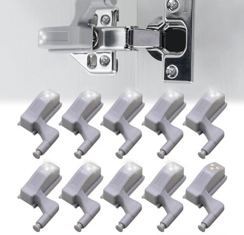 Scharnier LED Licht, 10 Stück Scharnier LED Sensor Licht LED Sensor Licht für Innenschaniere Schrankbeleuchtung Led Bewegungssensor LED Schrankleuchten Scharnier Sensor Licht für Hause Küche (Weiß)