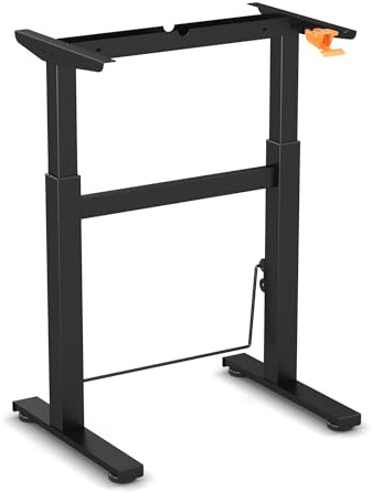 Worktrainer - BouncyDesk Kleiner Höhenverstellbarer Schreibtisch Gestell – Stufenlos höhenverstellbares Gasfeder-Schreibtischgestell - Höhe 69-106 cm - Breite 65 cm - Schwarz - Mit Fußschaukel